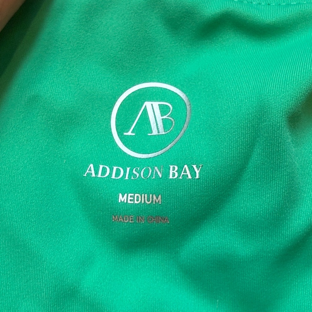 Addison Bay Women's Smooth Sport Arch Racerback Sports Bra Medium Blue and Green - Picture 3 of 7